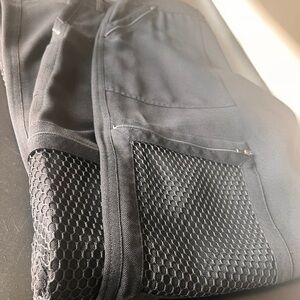 Moschino Vintage Black Wide-Leg Mesh Detail Pocket Cargo Pants